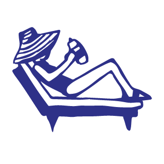 illustration of woman on chaise lounge