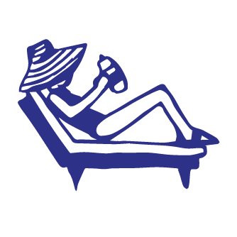 illustration of woman on chaise lounge