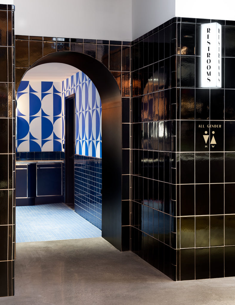 Entrance to bathrooms at The Deco