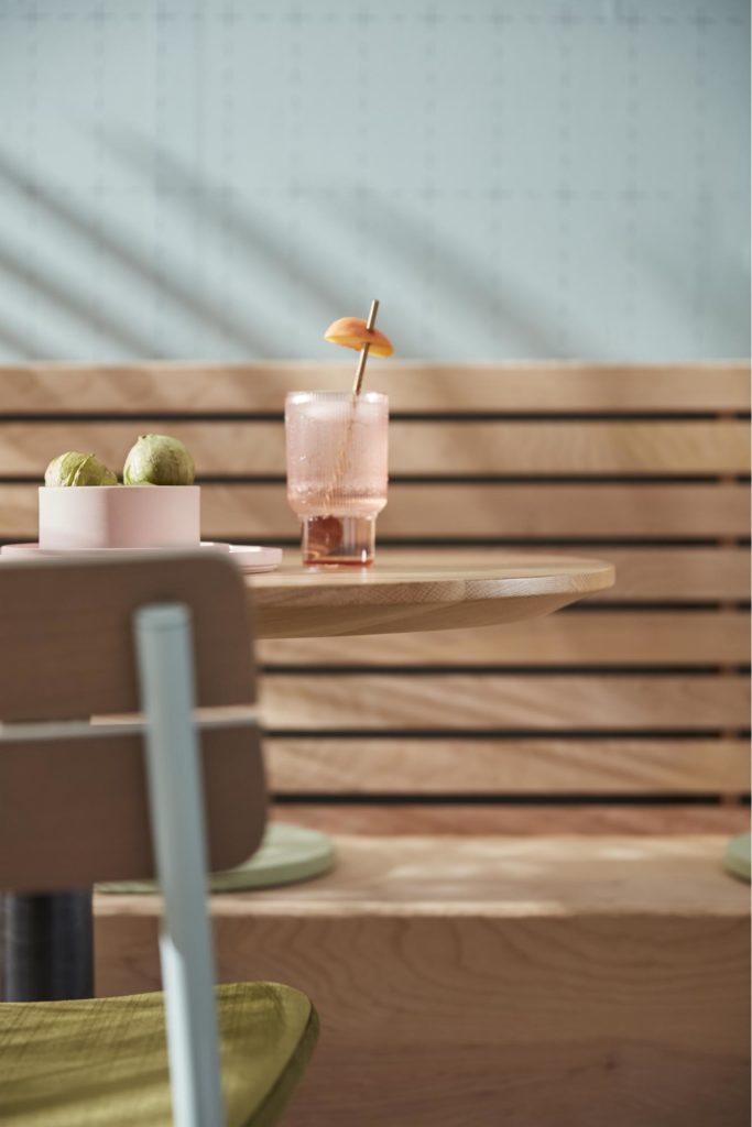 Cocktail on a table with chair