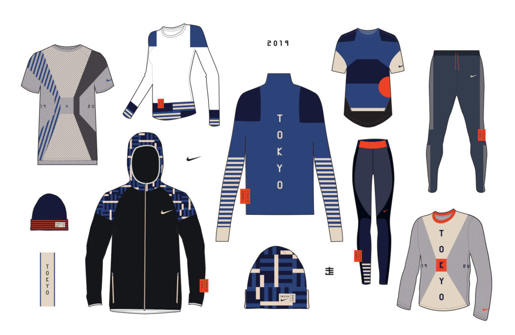 Silhouettes of 2019 Tokyo Marathon for Nike by LMNOP apparel