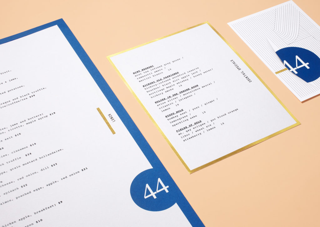 Forty Four menu suite