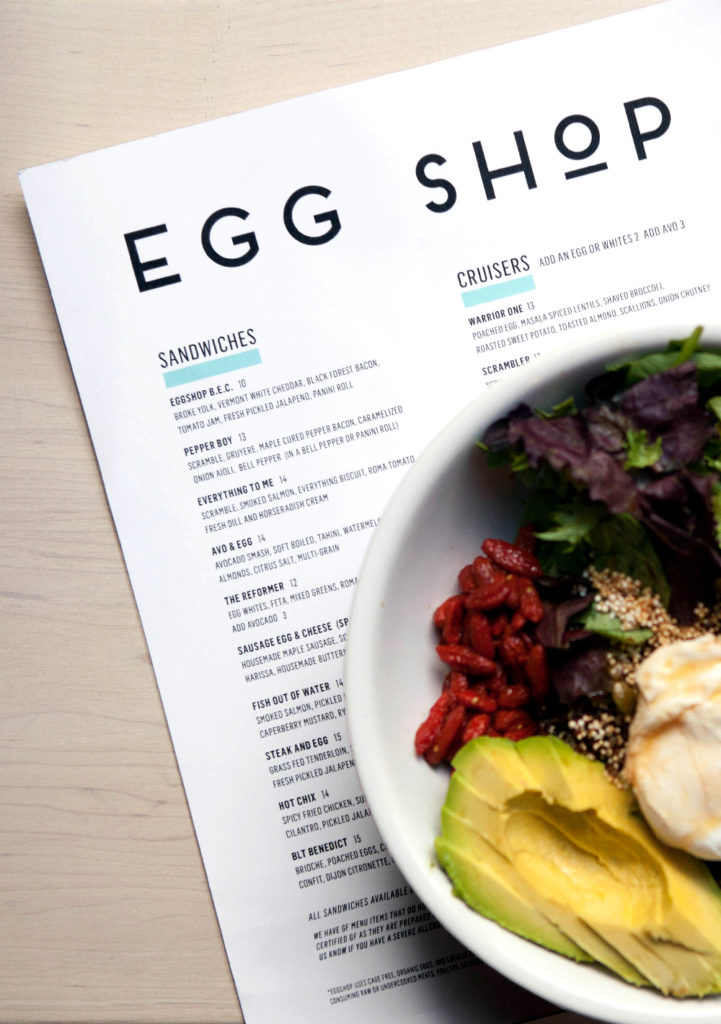 Egg Shop egg bowl and menu