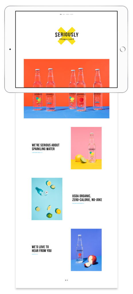 Tablet mock-up of Seriously Unsweetened website
