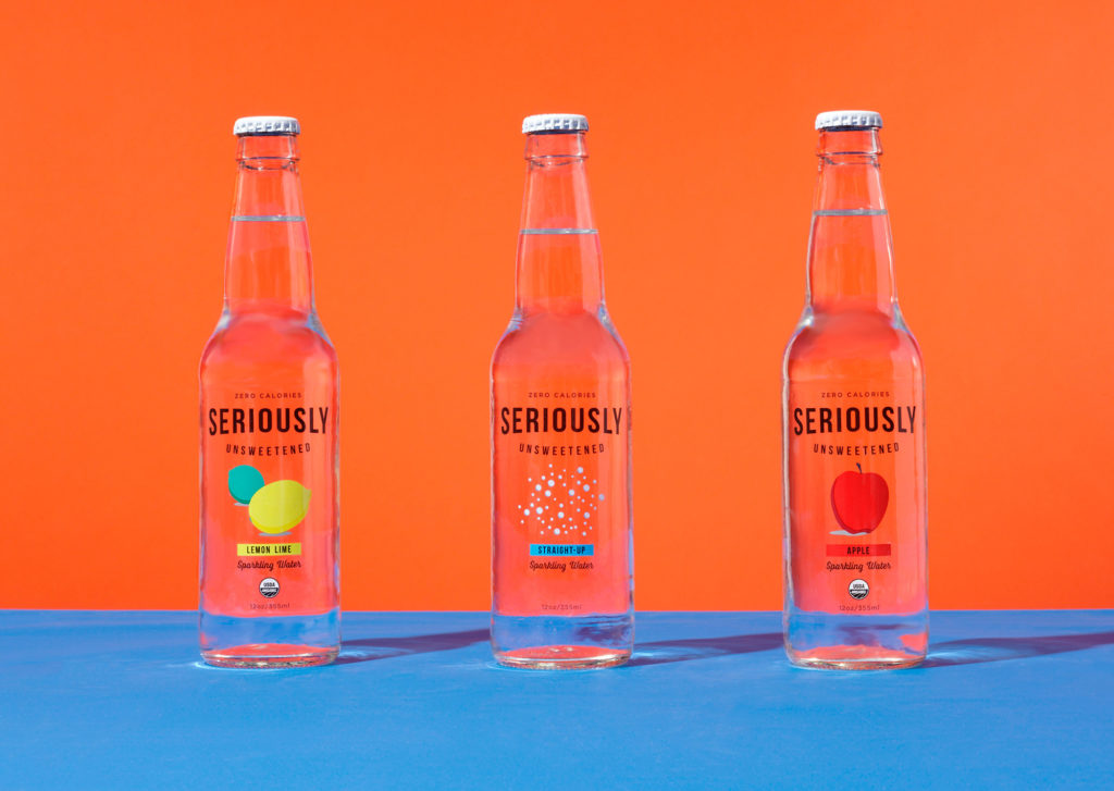 bottles of Seriously Unsweetened seltzer
