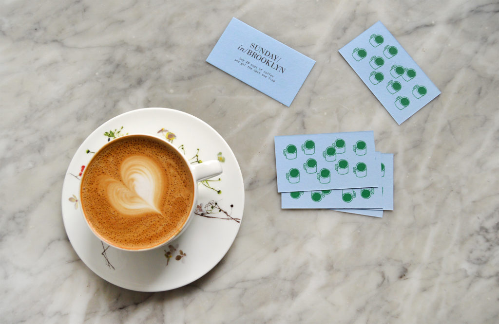 A latte and Sunday in Brooklyn coffee cards