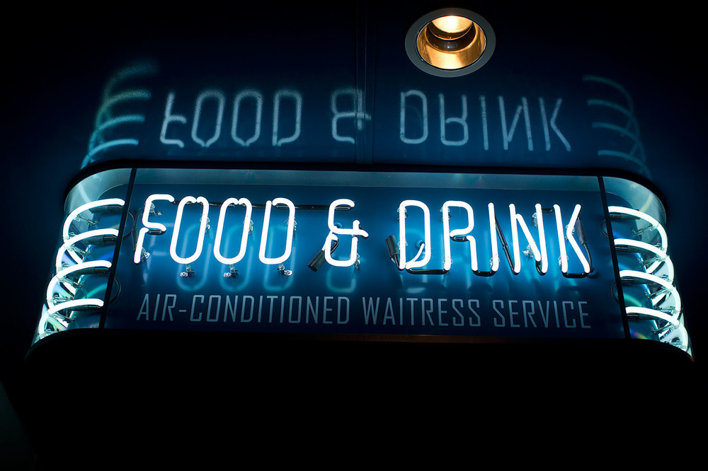 The Grey restaurant neon signage